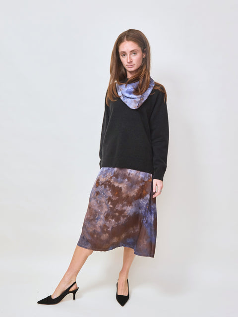 Voyage silk scarf, cognac