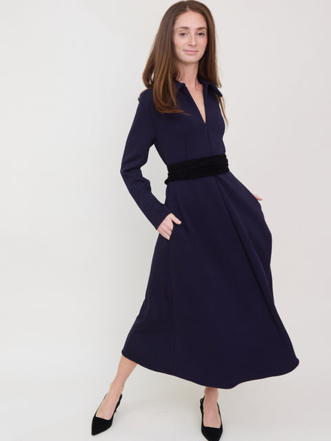Flared Dress, paris blue