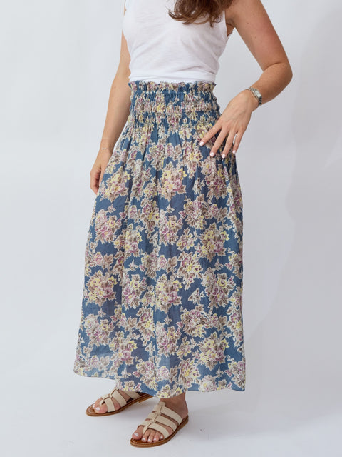 Canary Skirt, Indigo Floral
