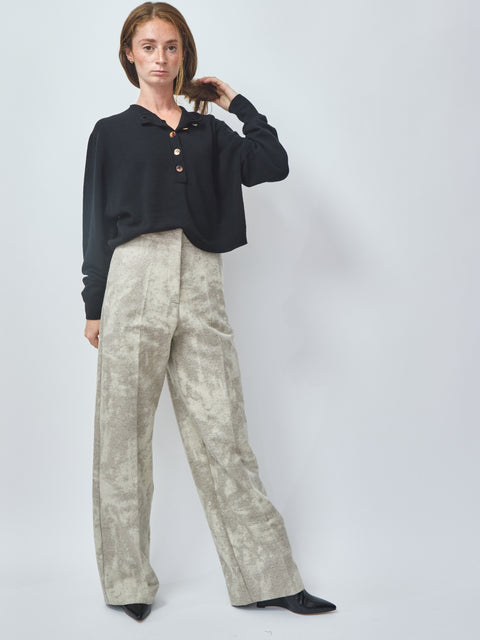 Pantalone Scraped Wool, gesso