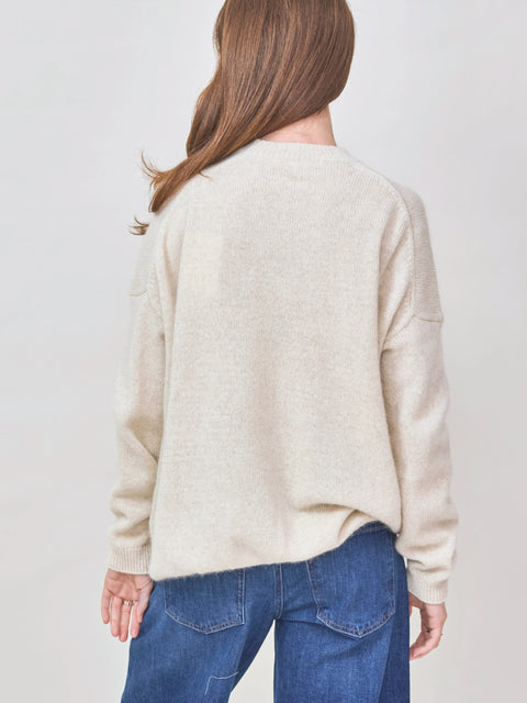 Wool Fox Pullover, ivory