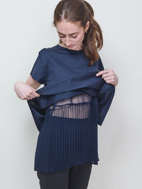 2-Piece Open Back Tee, navy