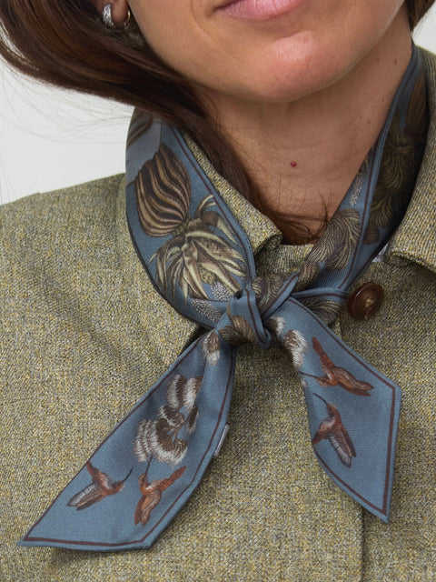 Wolf You Feed, small silk ribbon, gunmetal
