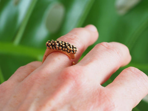 Caviar Ring, Bronze