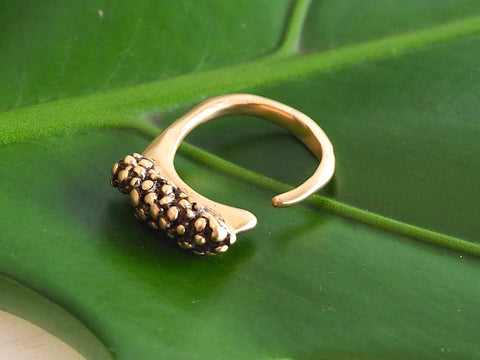 Caviar Ring, Bronze