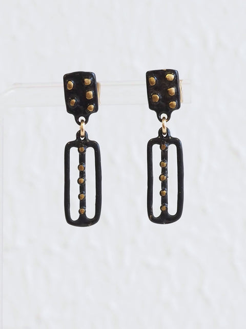 Kusama Black Bronze Earring