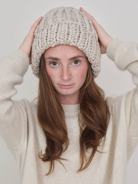 Soft Wool Roving hat, fog