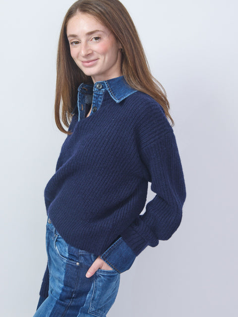 Harvey Sweater, Navy/Denim