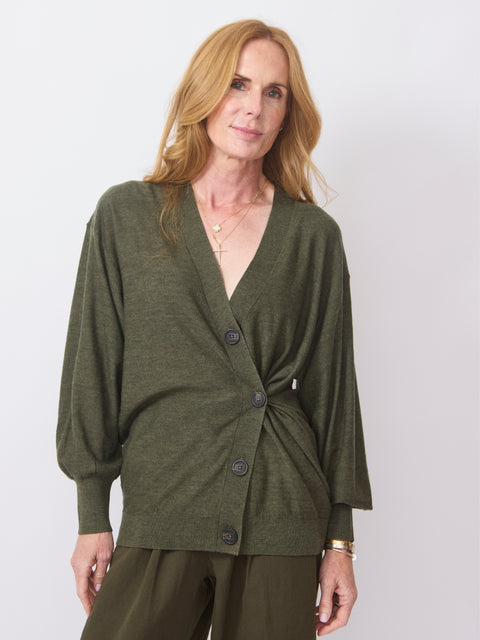 Drippy Tissue Cardigan, Olive