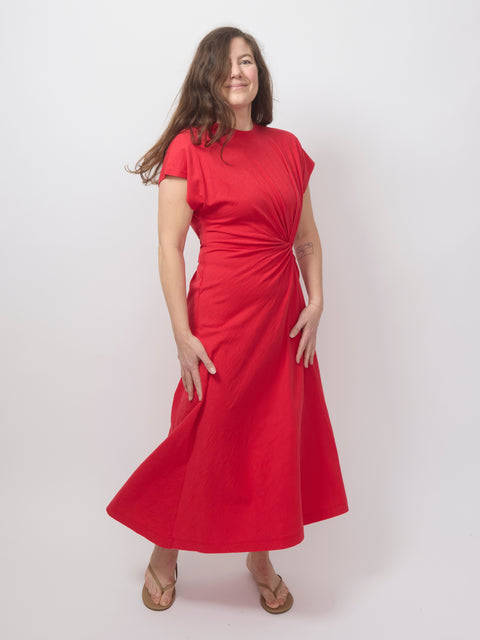 Volta Twist Dress, Samba Red