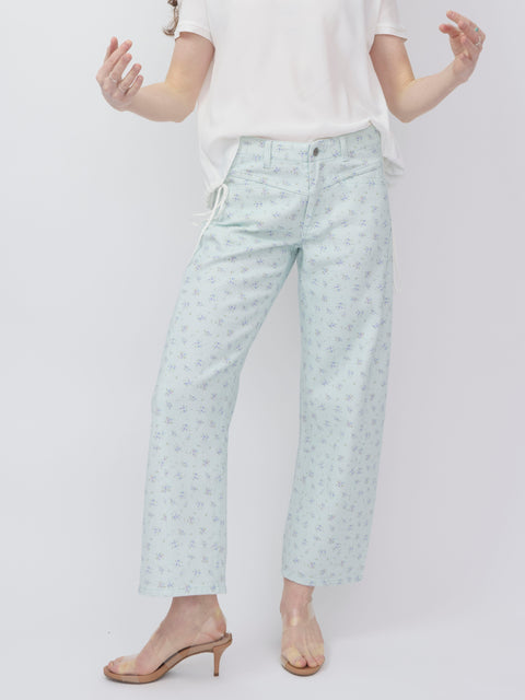 Selena Crop, minty floral