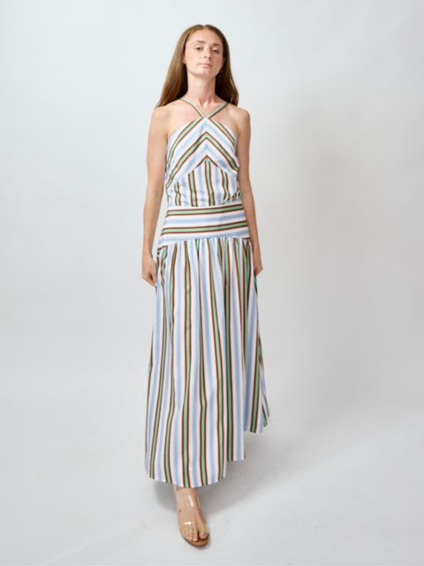 In the Name of Love Skirt, blue/green stripe