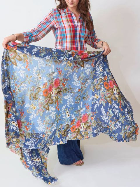 Fleur Shawl, jeans