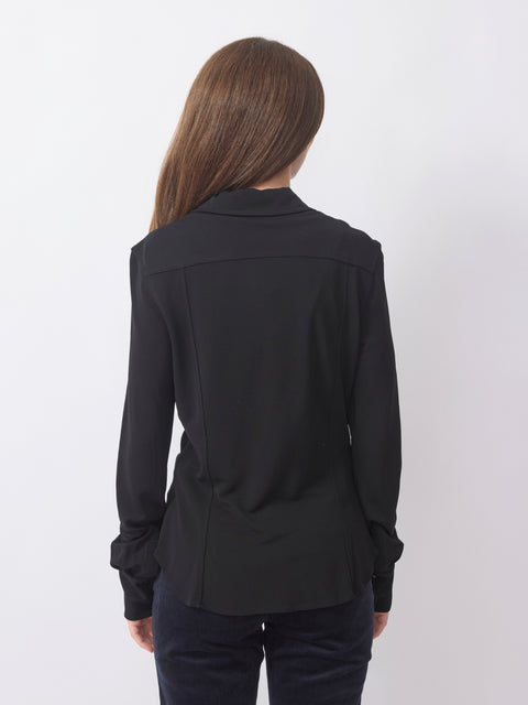 Merce Slim Button Up, Black