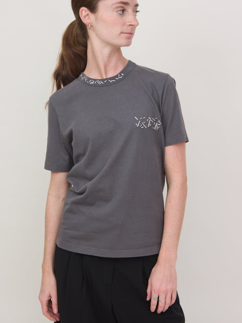 Slim T con Ricamo, ematite