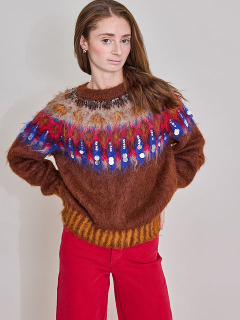 Brookside Creek Sweater, Brick