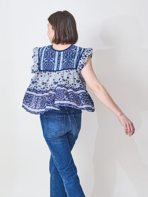 Chelsea Top, Navy Floral