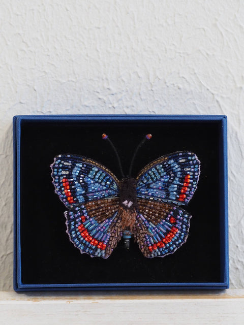Red Spotted Admiral Butterfly Brooch