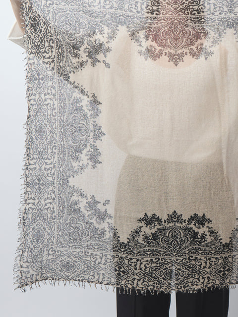 Paisley Whisper Neckerchief, sand/black