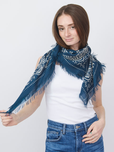 Big Honcho Bandana, navy paisley