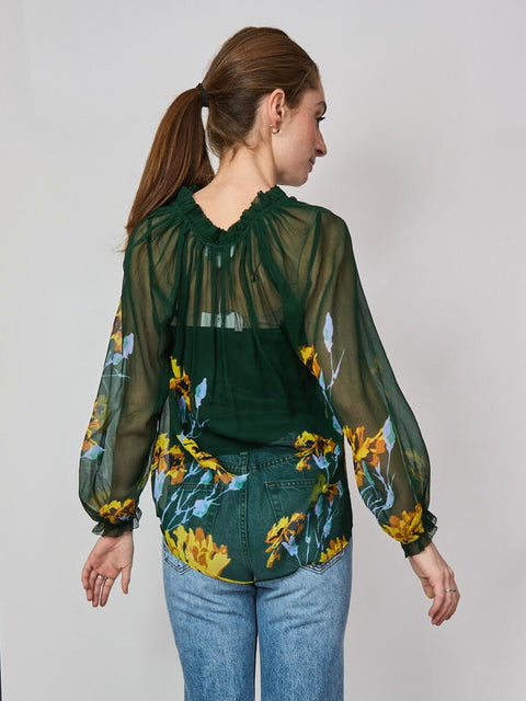 Karla Blouse, Green Orchid