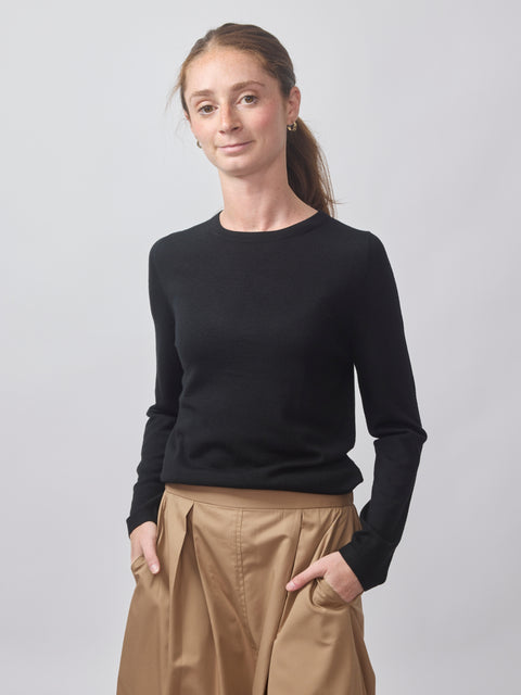 Light Knit Crew, Black