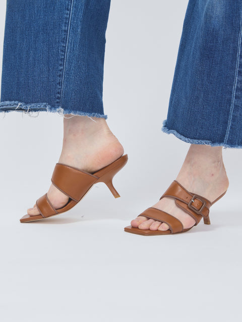Zoe heel, chestnut