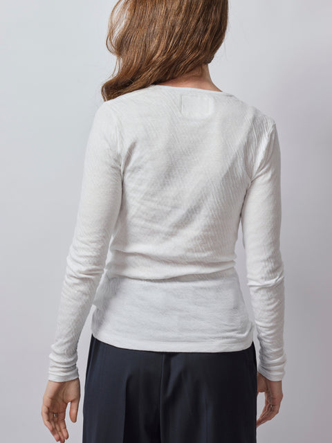Hi-Soft Dbl Face LS Crew, white