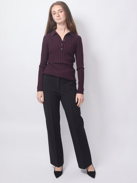 Poloneck Sweater, dark cherry