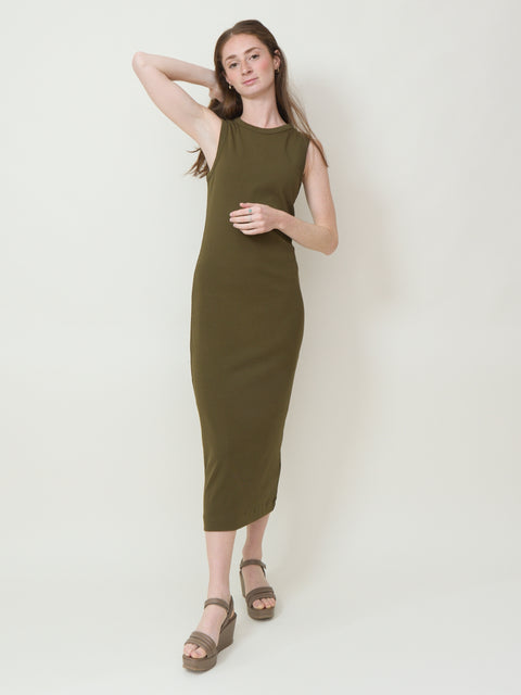 Camilla Dress, Dark Olive