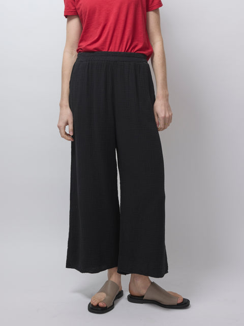 Easy Wide Gauze Pant, Black