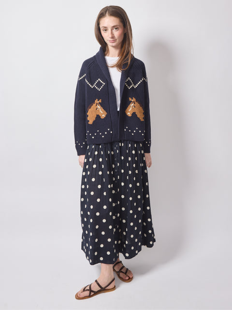 Horse Lodge Cardigan, navy