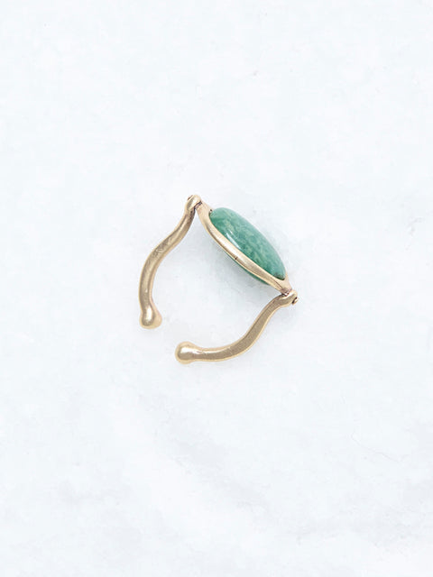 Saturn Jade Bronze Adjustable Ring