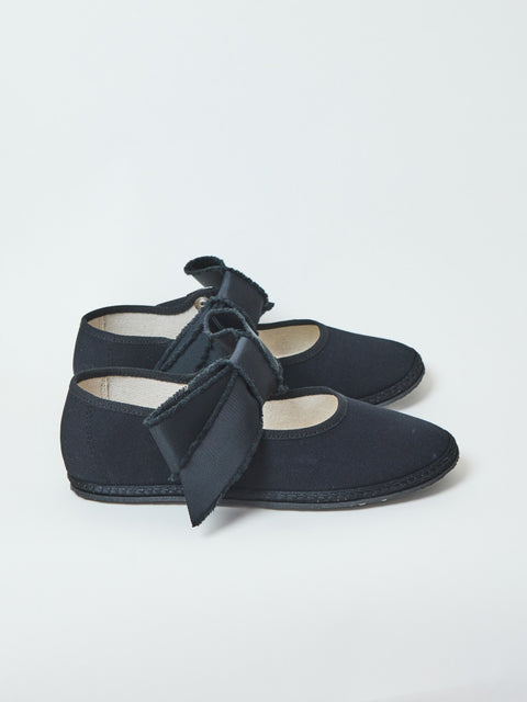 Cotton Mary Jane Maxi Bow, carbone