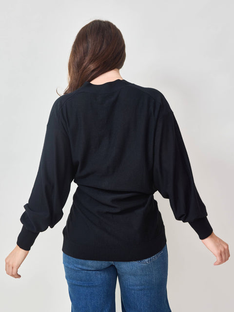 Drippy Tissue Cardigan, Black
