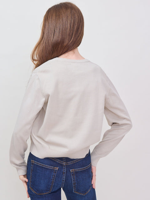 Cotton Cropped Zip Cardigan, thundra