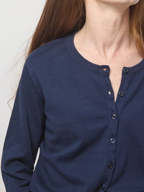 Cotton LS Cropped Cardigan, Marritimo