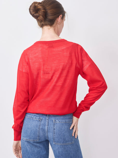 Maglia Light Wool Girocollo, Rossetto