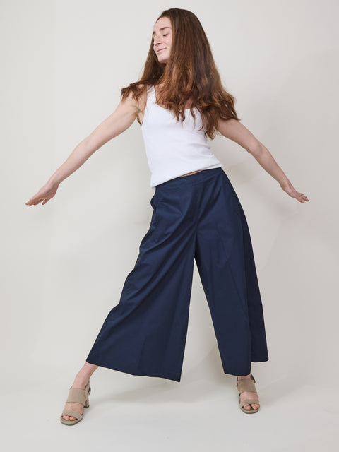 Cropped Culottes, navy