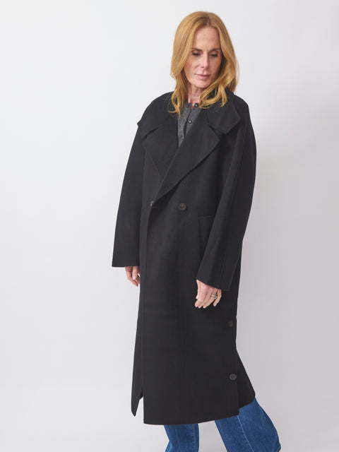 Double Button Coat, black