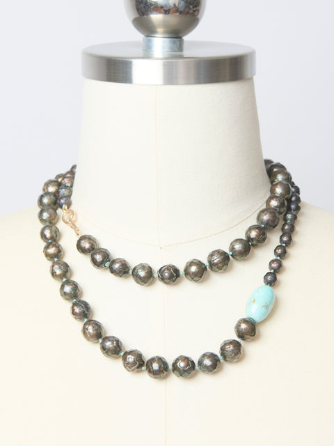 Patina Pearl Amazonite Necklace