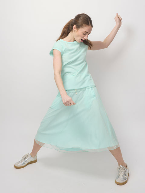 Double Layer Tulle Skirt, mint