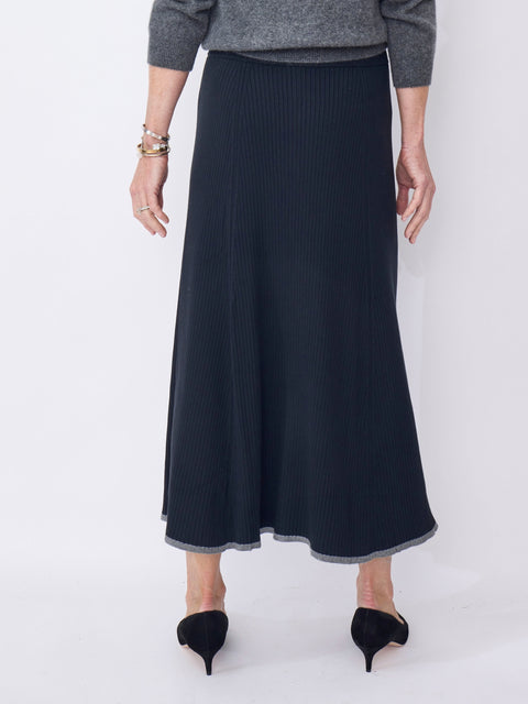 Alexa Knit Skirt, Black Combo