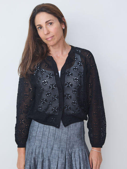 Crochet Cardigan, black