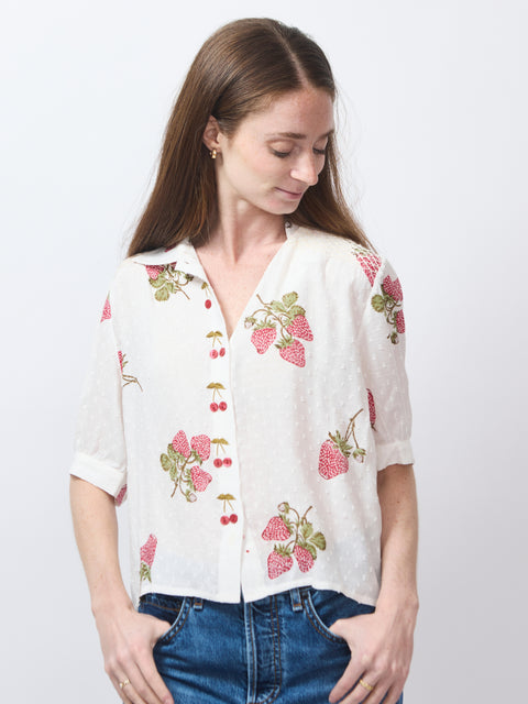 Peyton Strawberry Dot Shirt