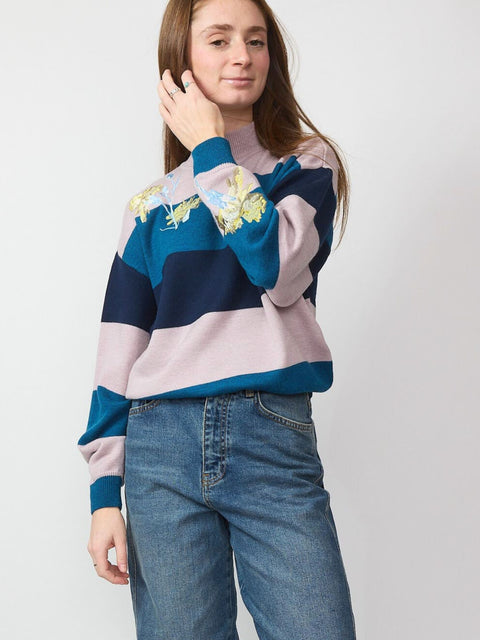 Bianca Sweater, Blue Stripe