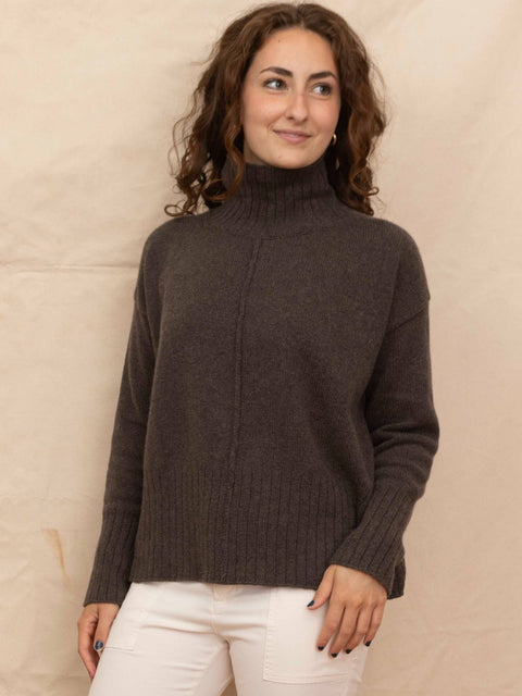 High Neck Pullover, Walnut