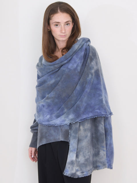 Cocoon Fringe Scarf, Blue Night