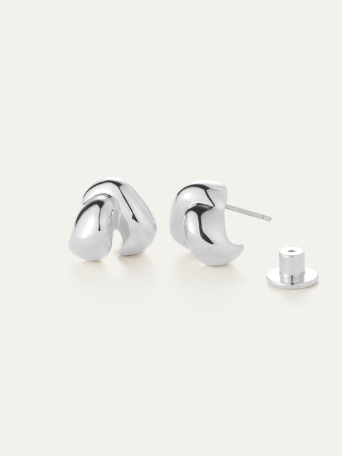 Beatrix Earrings, High Polished Silver