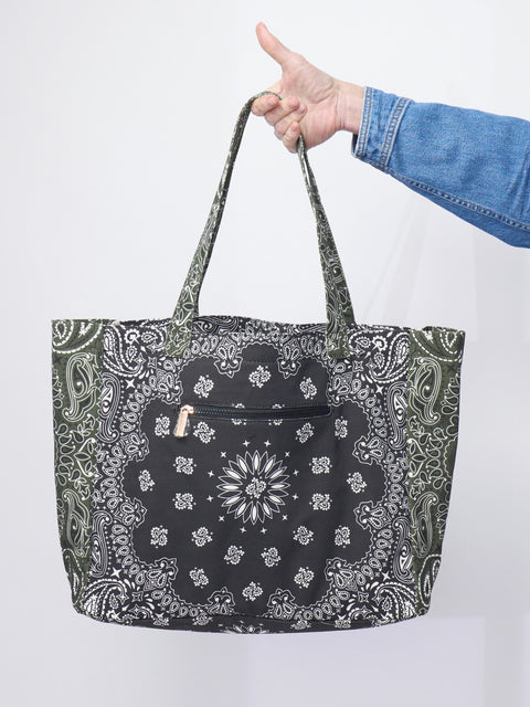 Bailey Tote, Black/Army